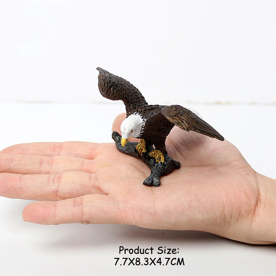 Simulated Bald Eagle Owl pelican Parrot Swan Birds Hand Painted Model Toy Figurine for Kids' Collection Science Educational Toys