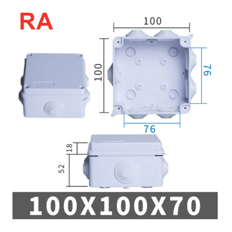 RA RT Wholesale ABS Plastic IP65 IP55 Waterproof Junction Box DIY Outdoor Electrical Connection Box Cable Branch Box