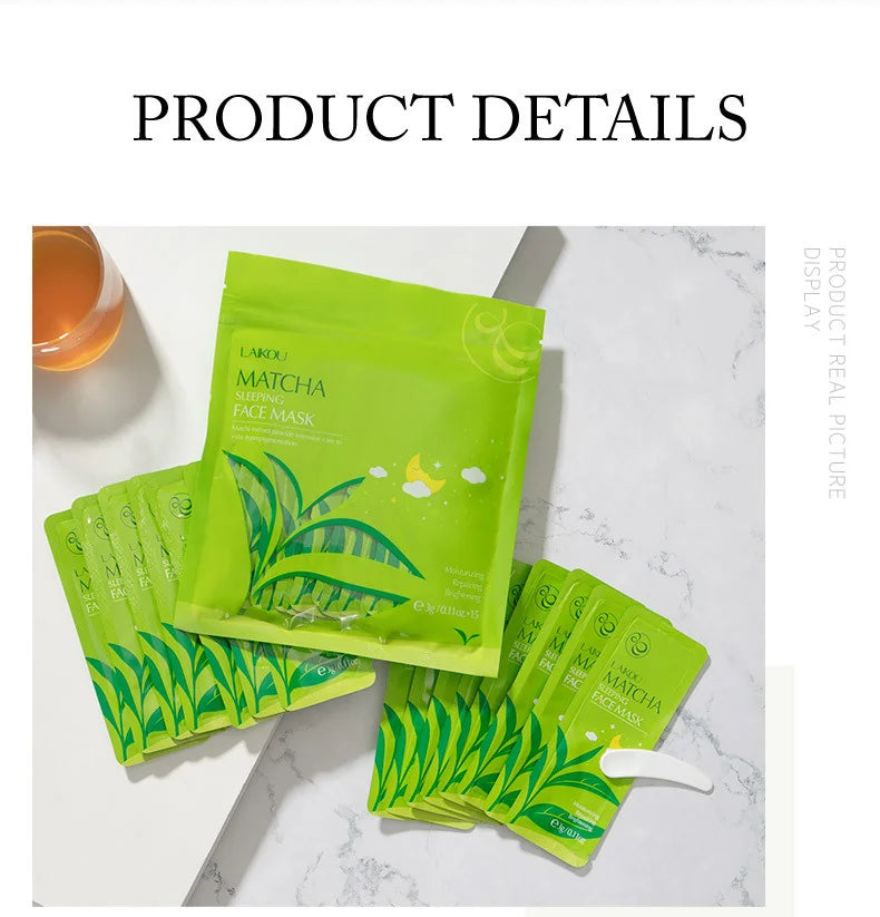 100 Pcs LAIKOU Moisturizing Sleeping Mask Sakura Snail Seaweed Centella Face Mask Tendering & Nourishing Oil-control Skin Care