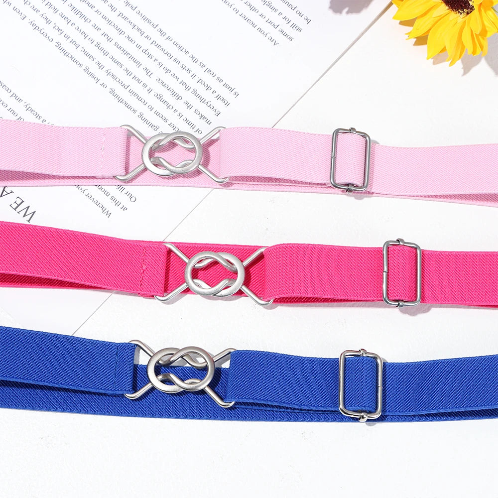 1PC Fashion Adjustable Children Elastic Belts Wide Candy Color Waist Belt Stretch Canvas Belt For Jeans Pants Kids Casual Belts