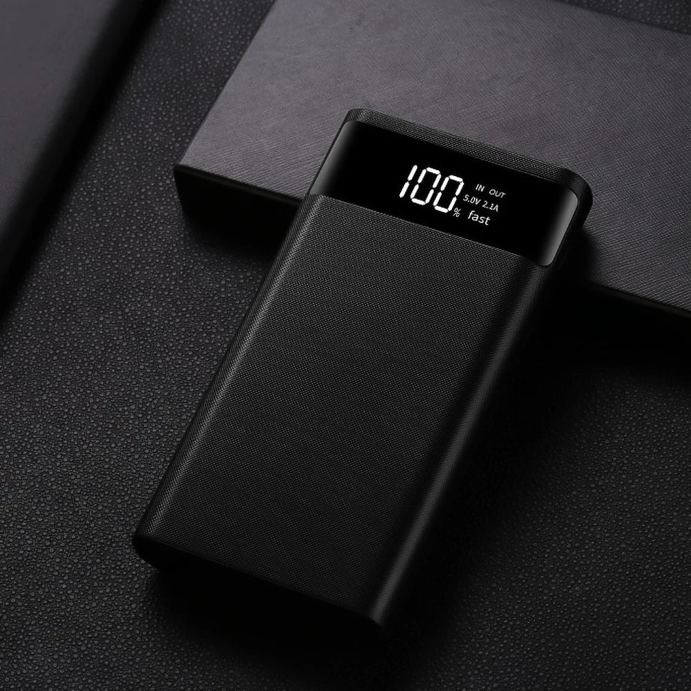 Dual USB Micro USB Type C Power Bank Shell DC 5V DIY 6*18650 Case Battery Charge Storage Box LED Display Flashlight