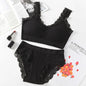 Newest Sexy Lace Underwear Set Padded Bra Set Without Steel Ring Solid Women's Underwear Brassiere Comfortable Fitness Crop Top