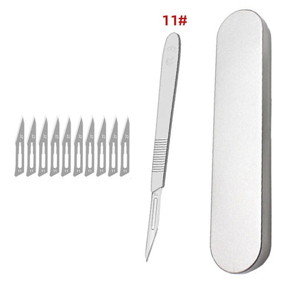 Carbon Steel Carving Metal Scalpel handle 11# 23# Engraving Craft knive Non-Slip Surgical Scalpel Knife Paper Cutting Tool Knife