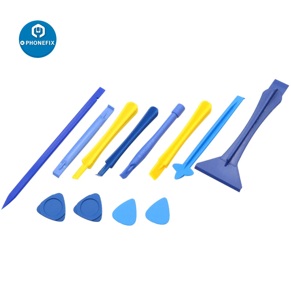 12pcs Mobile Phone Repair Opening Tool Screen Repair Kit Plastic Spudger Disassemble Pry Tools for iPhone Electronics Tool Kit