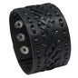 KOTik 2024 New Fashion Genuine Leather Wide Cuff Bangles Punk Vintage Three Layers Wide Black Brown Men Jewelry Bracelets