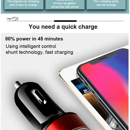 Car Charger Splitter Cigarette Lighter Socket Fast Charger on USB For Citroen C4 C5 C3 Ford Focus 2 3 4 Fiesta Mondeo Kuga