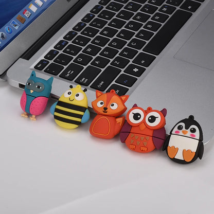 Cartoon Pendrive Owl Fox Bee USB flash drive lovely pen drive 4gb 8g 16gb 32gb 64gb animal pen drive memory stick
