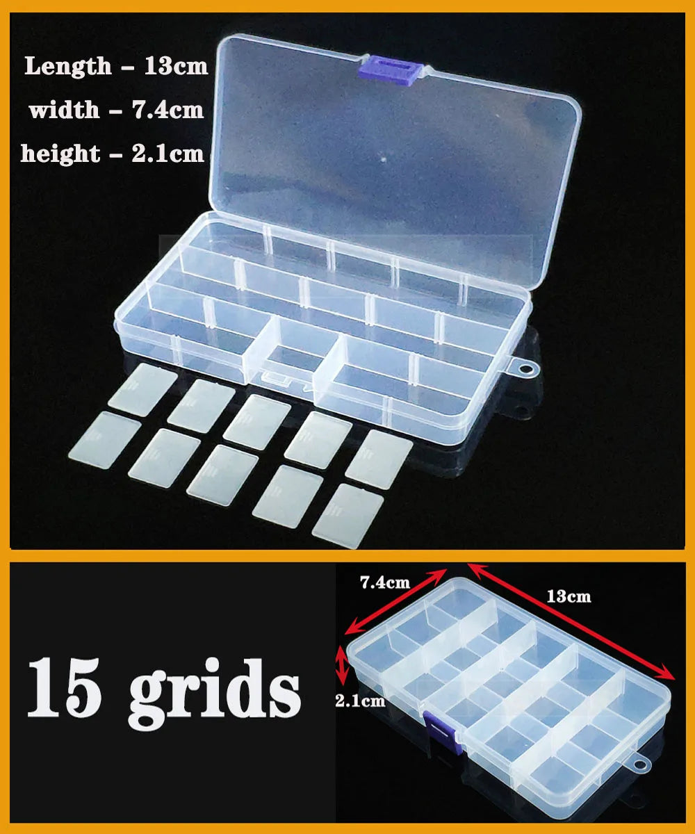 Transparent Plastic Box Screw Compartment Box Jewelry Earring Display Case Container Clear Terminal Organizer Tool Storage boxes