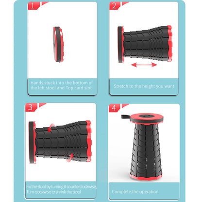 Portable Folding Telescopic Stool Lightweight Plastic Subway Queuing Chair Outdoor Camping Chair Fishing Seat