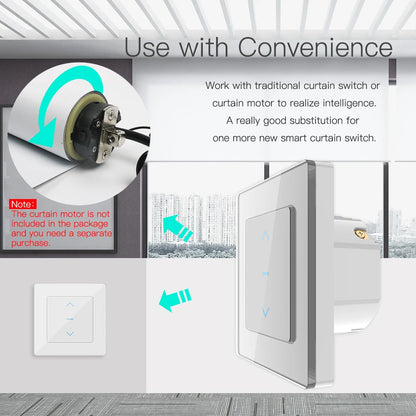 MOES Touch Design WiFi Smart Curtain Switch for Motorized Curtains and Roller Blinds work with Tuya Smart Life App Alexa Google