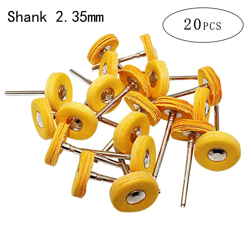 2.35/3mm Shank 40 Pieces Muslin Polishing Buffing Wheel Buffs Set Fits Dremel Rotary Tools