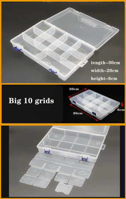 Transparent Plastic Box Screw Compartment Box Jewelry Earring Display Case Container Clear Terminal Organizer Tool Storage boxes