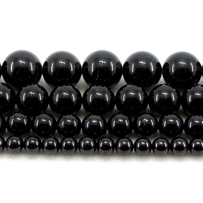 Natural Black Tourmaline AAA Quality Loose Stone Beads 4/6/8/10MM 15Inch For Jewerly DIY Making Bracelet Necklace