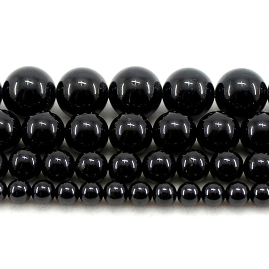 Natural Black Tourmaline AAA Quality Loose Stone Beads 4/6/8/10MM 15Inch For Jewerly DIY Making Bracelet Necklace