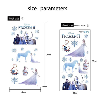Cartoon diy frozen princess Elsa Anna wall stickers girl Children room background decoration removable kids bedroom poster decal