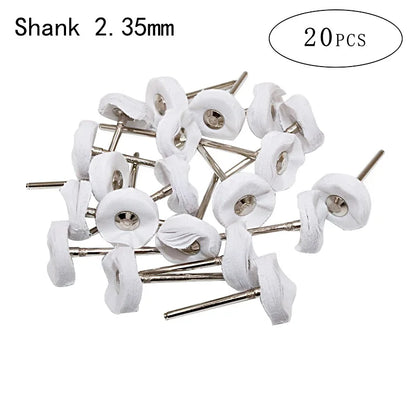 2.35/3mm Shank 40 Pieces Muslin Polishing Buffing Wheel Buffs Set Fits Dremel Rotary Tools
