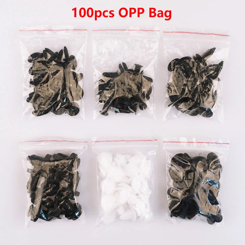 100pcs Trim Panel Retainer Fastener Kit Mixed Auto Fastener Clip Car Body Push Retainer Pin Rivet Bumper Door Car Accessories