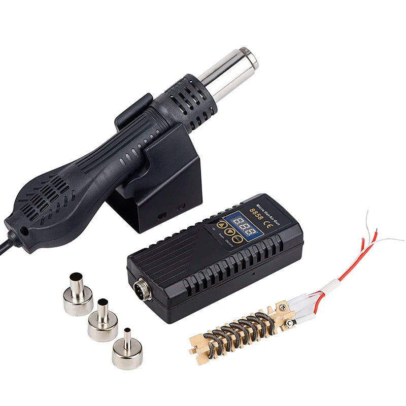JCD 8858 Mikropistolet na gorące powietrze 750W Stacja lutownicza do poprawek LCD Cyfrowa suszarka do włosów do lutowania 110V Opalarka Narzędzia do naprawy spawalniczej