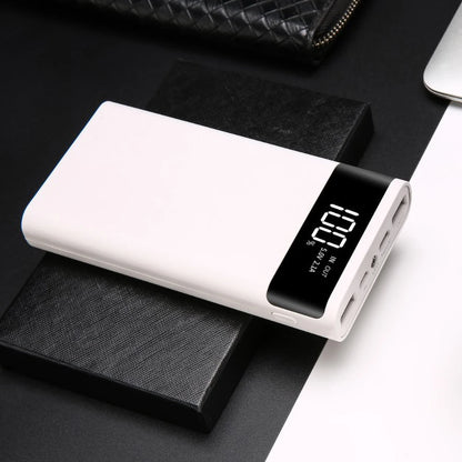 Dual USB Micro USB Type C Power Bank Shell DC 5V DIY 6*18650 Case Battery Charge Storage Box LED Display Flashlight
