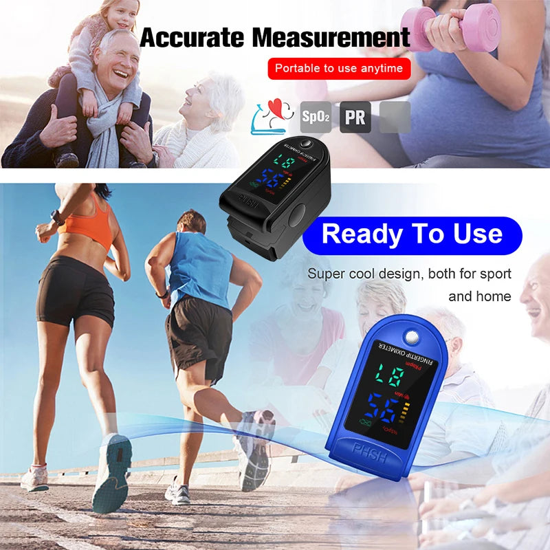 Finger Pulse Oximeter SpO2 Blood Oxygen Saturation Monitor with Rate Measurements Meter Medical Digital LED Heart Rate