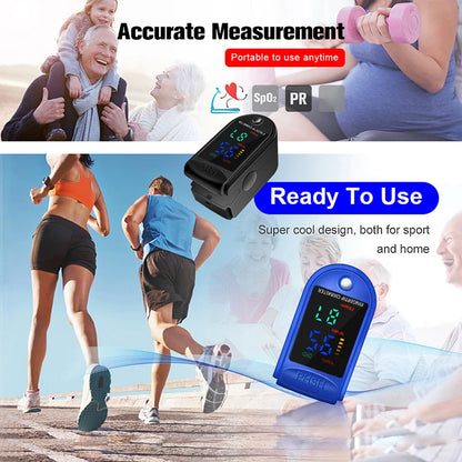 Finger Pulse Oximeter SpO2 Blood Oxygen Saturation Monitor with Rate Measurements Meter Medical Digital LED Heart Rate