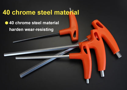 2/2.5/3/4/5/6/8/10mm Flat/Ball Head Hex Key Allen Wrench Hand Tool T-Handle Hex Key Wrench Ball End Allen Hex Key Wrench Spanner