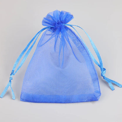 50/100pcs Colorful Organza Gift Bag 5x7 7x9 9x12 10x15 13x18cm Party Wedding Favors Candy Jewelry Packaging Drawstring pouches