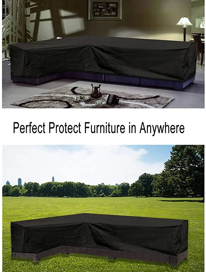 75 Sizes  Furniture Waterproof  Cover For Rattan Table Cube Chair Sofa  Rain Garden Patio Protective Cover Black and Silver