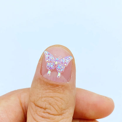 100Pcs New Cute Mini Shiny Little Butterfly Resin Figurine Crafts Flatback Cabochon Ornament Jewelry Making Hairwear Accessories