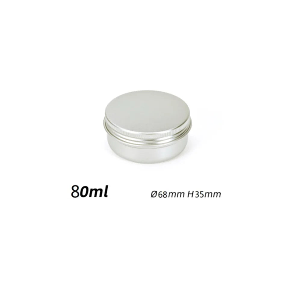 5ml-250ml Cosmetic Aluminum Cans Aluminum Boxes Silver Aluminum Tins Cans Screw Top Round Candle Spice Tins Cans Lid Containers