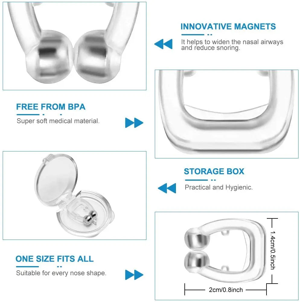 4Pcs Silicone Magnetic Stop Snoring Device Professional Sleeping Aid Relieve Anti Snore Clip Latest