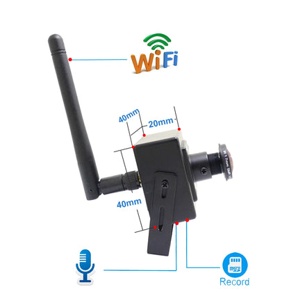 5MP Wifi Mini Kamera Panoramiczna Ip 1080P HD 1.7mm Obiektyw Rybie Oko CCTV Bezpieczeństwo Monitoring Sieciowy Bezprzewodowy Dźwięk Mikro Onvif Mała Kamera