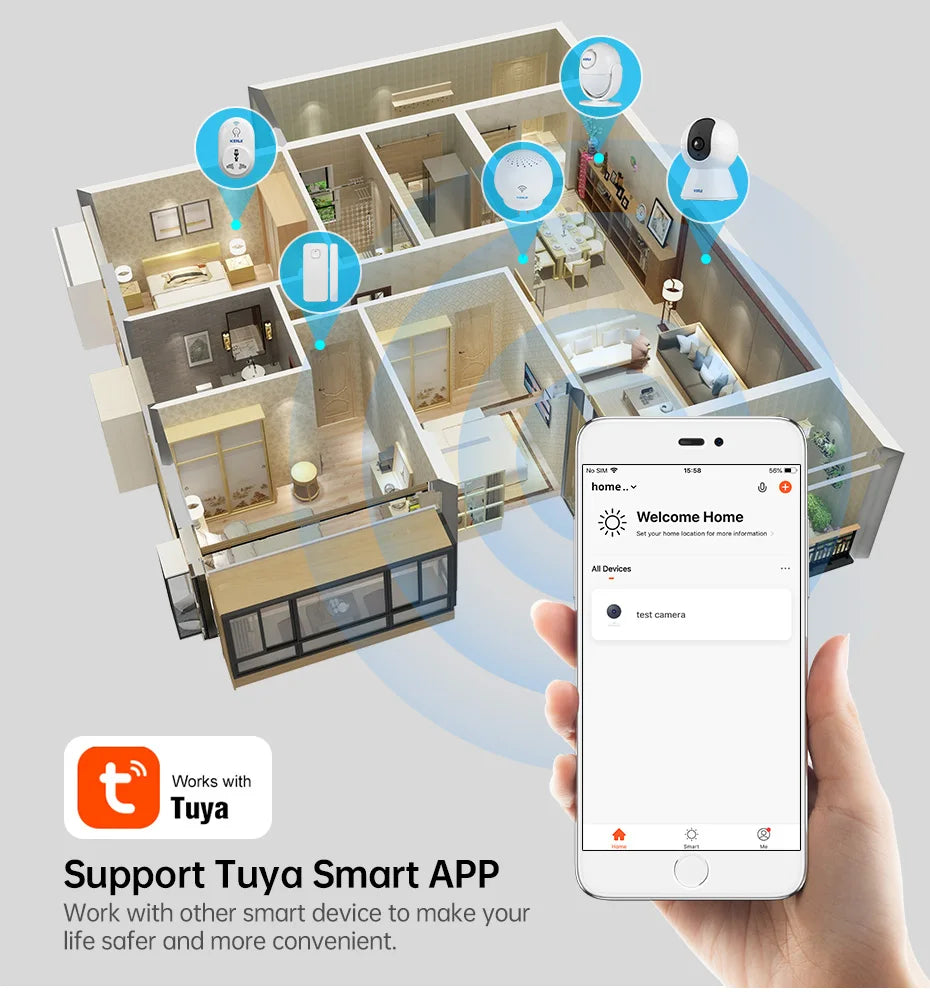 KERUI 5MP 8MP 4K HD Mini WiFi IP Camera Indoor Wireless Security Home CCTV Surveillance Camera With Tuya Smart Auto Tracking