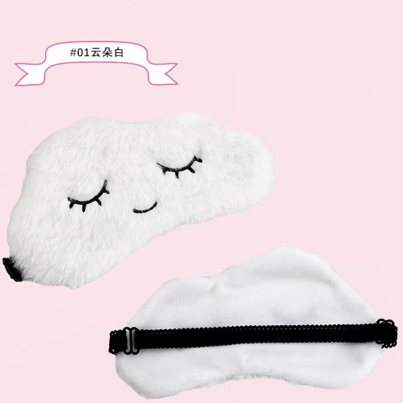 Cartoon Sleeping Eye Mask Plush Eye Shade Cover Eyeshade Cloud Eye Cover Eyepatch Nap Health Eye Cover