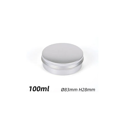 5ml-250ml Cosmetic Aluminum Cans Aluminum Boxes Silver Aluminum Tins Cans Screw Top Round Candle Spice Tins Cans Lid Containers