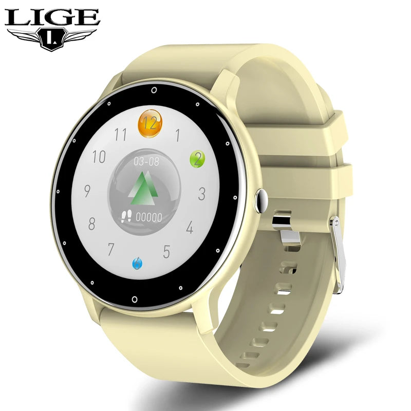 LIGE 2025 Nowy inteligentny zegarek męski, pełnoekranowy dotykowy sportowy zegarek fitness, wodoodporny IP67 Bluetooth dla Androida i iOS smartwatch Mężczyźni+pudełko