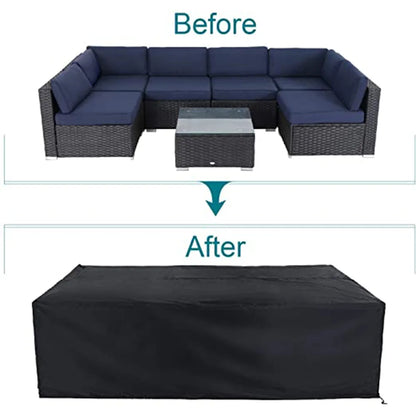 75 Sizes  Furniture Waterproof  Cover For Rattan Table Cube Chair Sofa  Rain Garden Patio Protective Cover Black and Silver