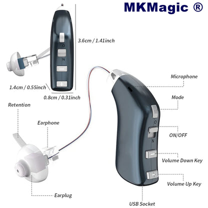 20 channel 2025 New Best Rechargeable Digital Hearing AidTone Sound Amplifier Portable Deaf Elderly BTE Hearing Aids
