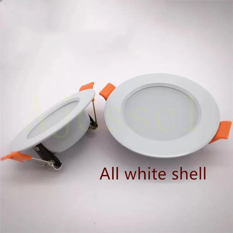 LED Downlight  10PCS Dimmable  220V 3-color dimming LED downlight  5W 7W 9W 12W 15W Recessed in LED Ceiling Downlight Light Lamp