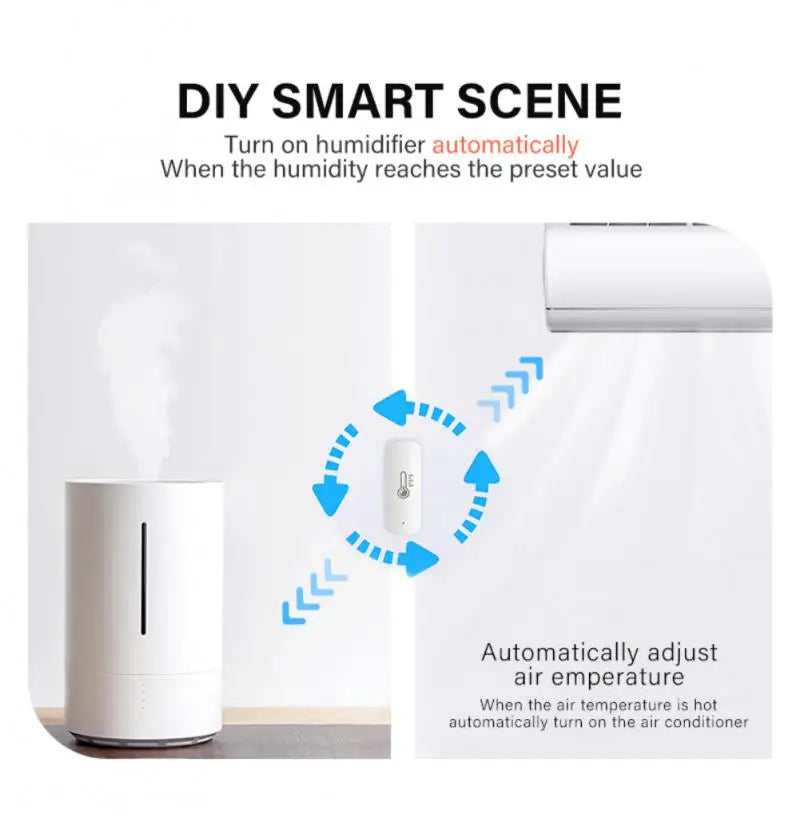 AUBESS Tuya Smart ZigBee 3.0 Smart Temperature And Humidity Sensor Monitoring Reminder Via Alexa Google Home ZigBee Gateway