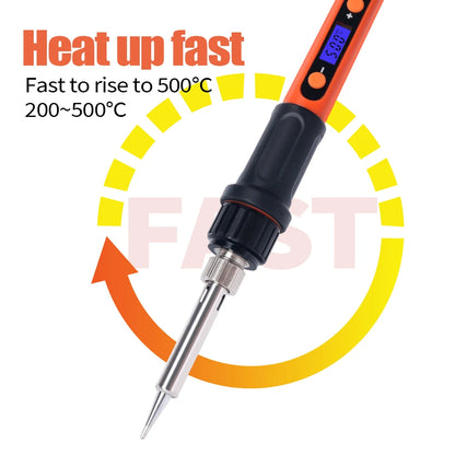 100W Digital Electric Soldering Iron Kit Set Temperature Adjustable 928D Welding Tool Ceramic Heater Soldering Tips Rework