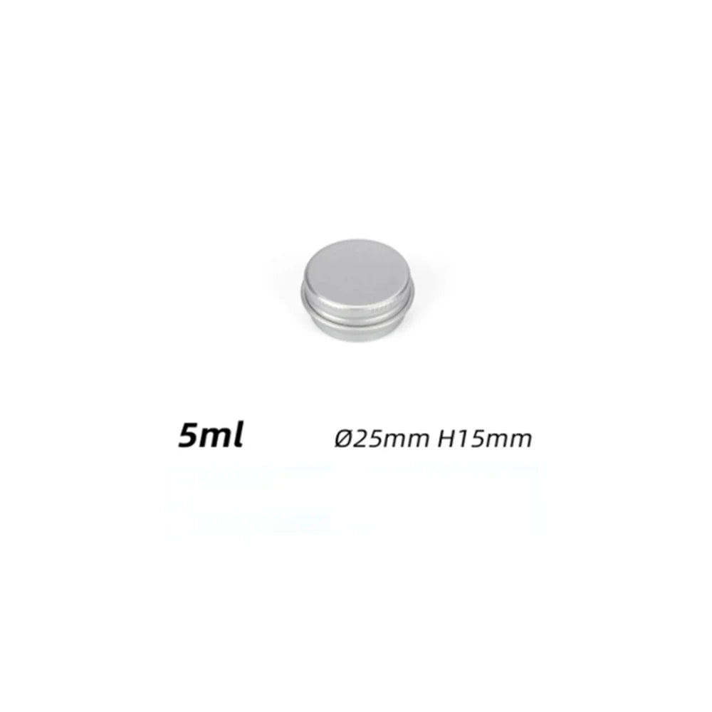 5ml-250ml Cosmetic Aluminum Cans Aluminum Boxes Silver Aluminum Tins Cans Screw Top Round Candle Spice Tins Cans Lid Containers