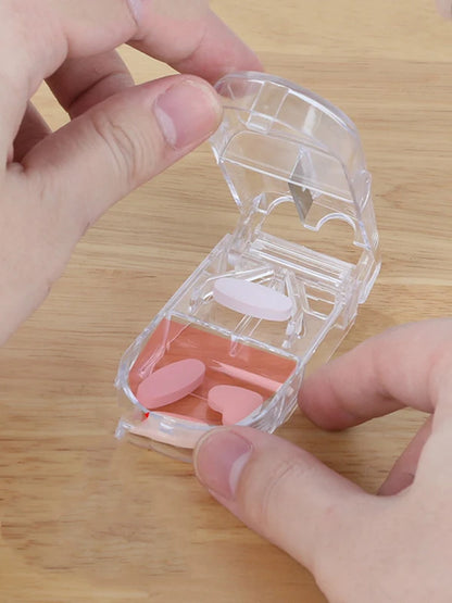 Medicine Box Pill Cutter Portable Drug Box Useful Grinder Splitter Medicine Pill Holder Tablet Cutter Splitter Divider Pill Box