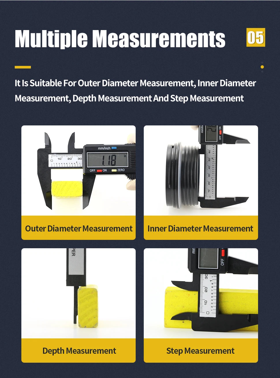 Electronic Pachometer Digital Caliper Vernier Calipers Micrometer Ruler Carbon Fibre Plastic Gauge Measuring Tools Instrument