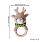 Baby Crochet Animal Rattle Wooden Toys for Children BPA Free Wood Rattle Baby Teether Stroller Game Educational Toy Newborn Gift