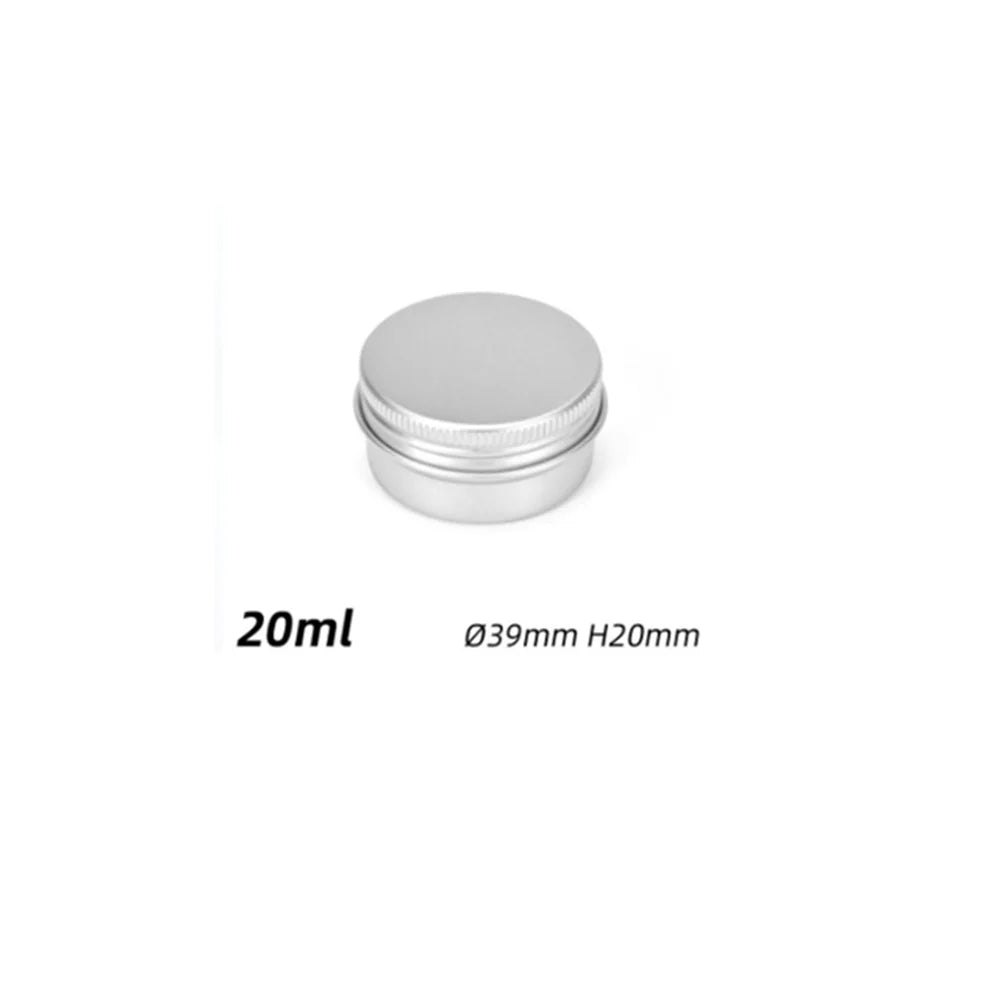 5ml-250ml Cosmetic Aluminum Cans Aluminum Boxes Silver Aluminum Tins Cans Screw Top Round Candle Spice Tins Cans Lid Containers