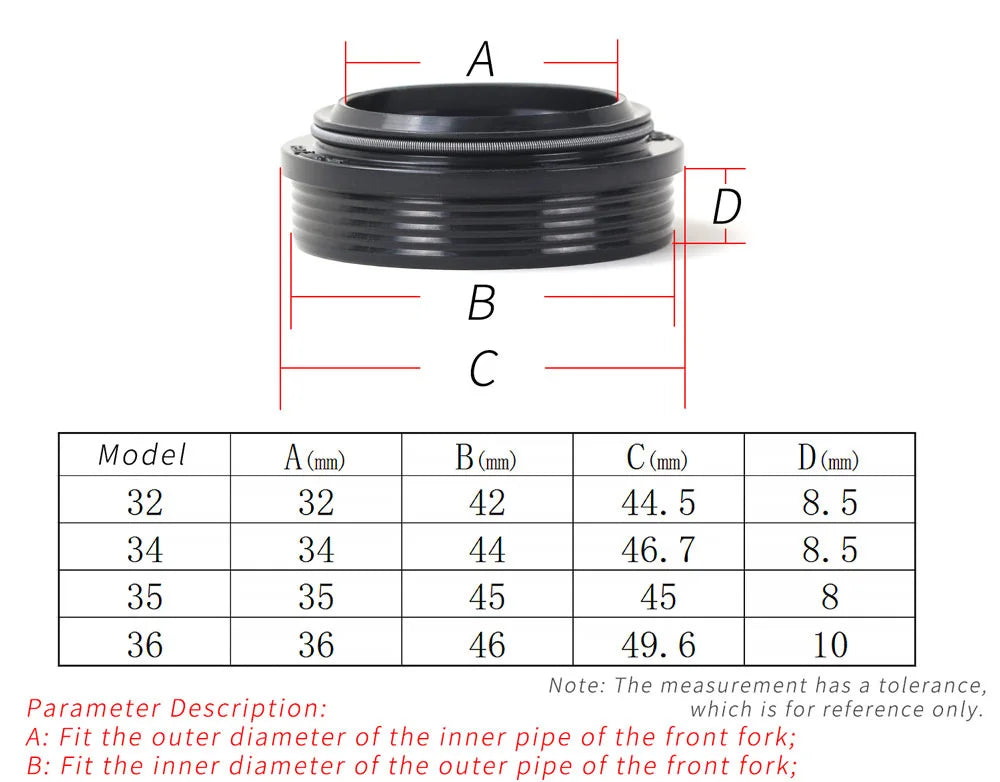 RISK Mountain Bike Suspension Front Fork Dust Seal Oil Sponge Ring 32 34 mm 35mm 36mm MTB Bicycle Fork Inner Tube Dust Seal Tool