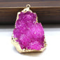 Natural Druzy Stone Pendant Plating Gilded Natural Agates Pendant for Women Jewerly DIY Necklace Bracelet Accessories Making
