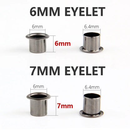 Eyelet Hole Punch Tool Kit  with 50 eyelets 6mm 7mm Gunmetal Finish for DIY Kydex Sheath Kydex Eyelet