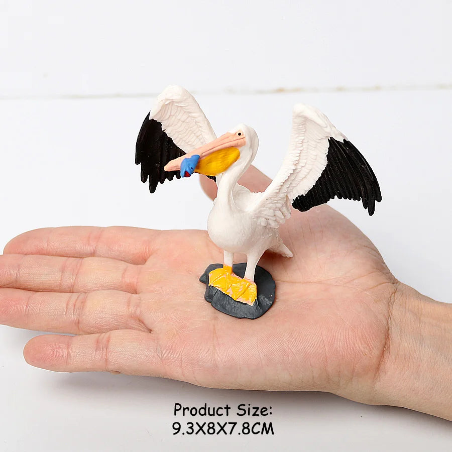 Simulated Bald Eagle Owl pelican Parrot Swan Birds Hand Painted Model Toy Figurine for Kids' Collection Science Educational Toys